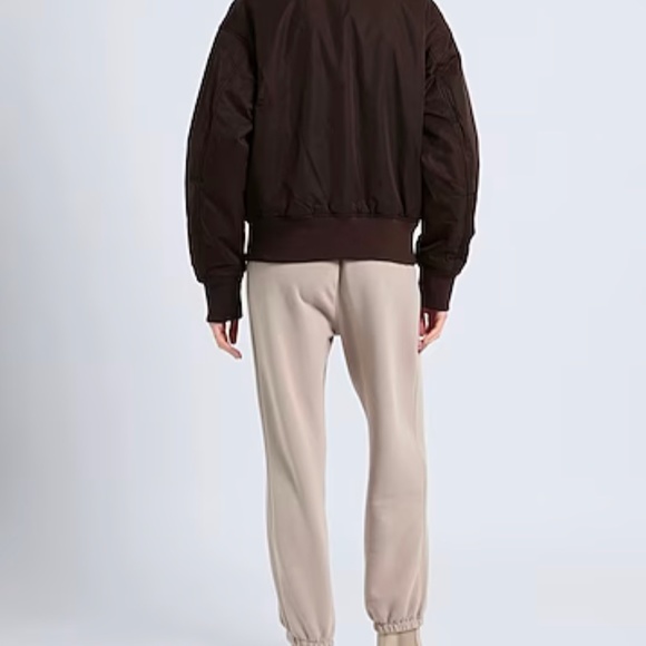 VANS Women's Bomber Jacket Brown Pockets Flight Satin Zip Oversized Size 0A7YQX - Picture 3 of 5